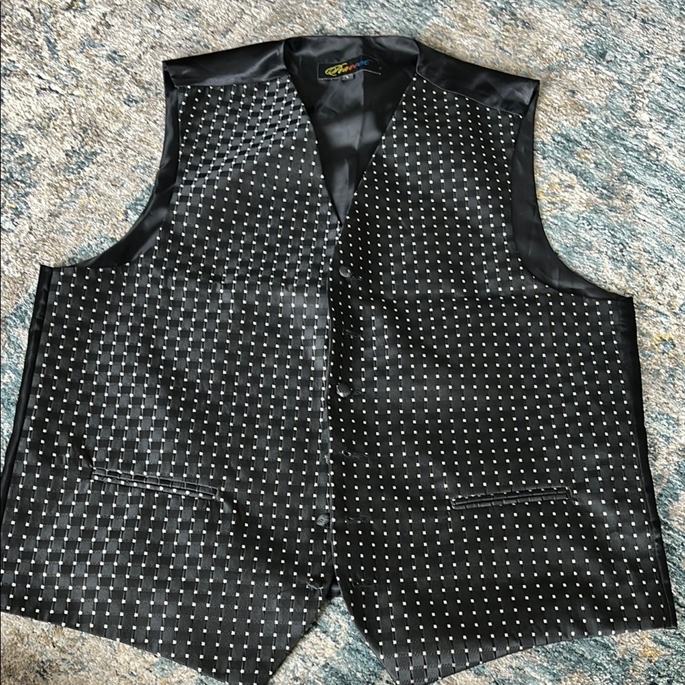 Black and Silver Polka Dot Vest